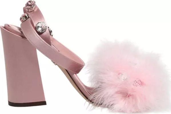 Pink Sequined Ankle Strap Sandals Shoes