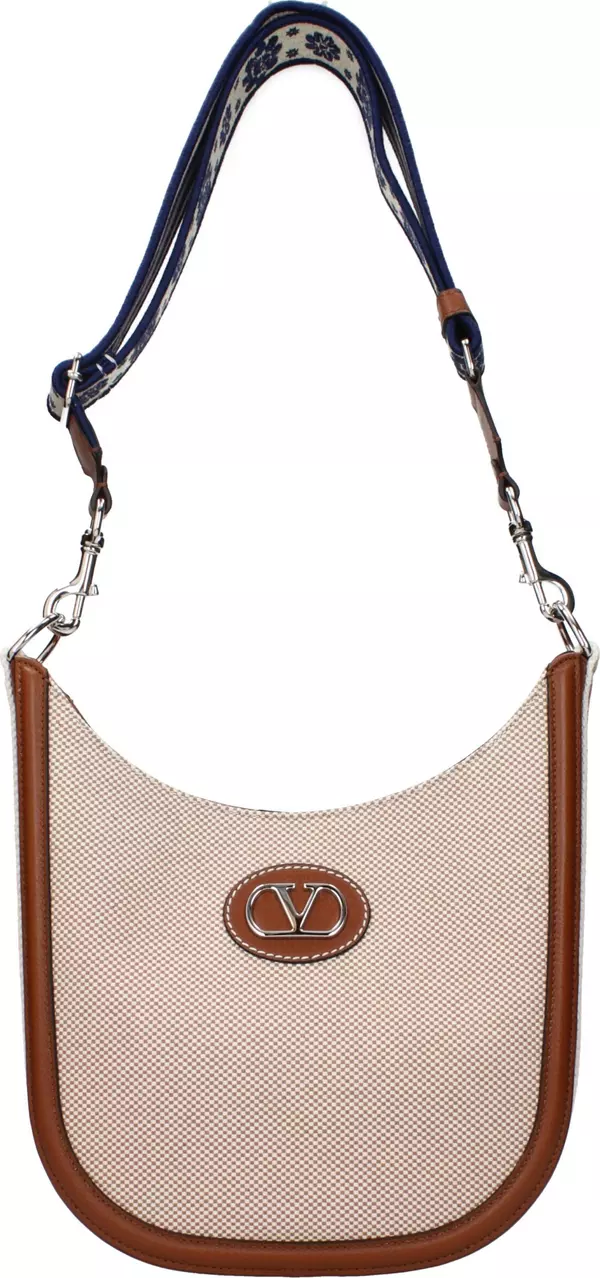 Beige Fabric Crossbody Bag