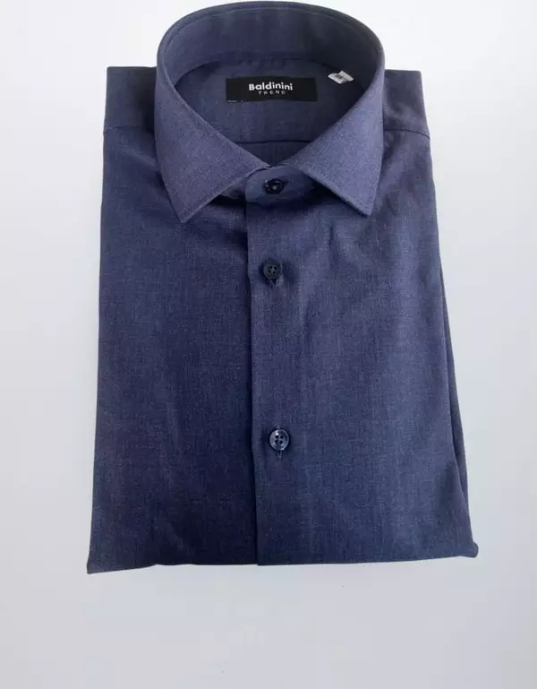 Blue Cotton Men Shirt