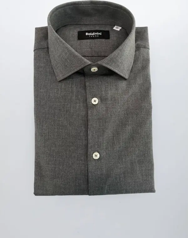 Gray Cotton Men's Shirt