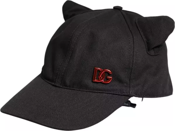 Black Cotton Logo Patch 6 Panels Baseball Cap Hat