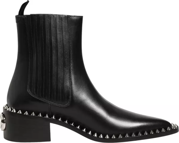 Black Studded Chelsea Short Ankle Boots Shoes