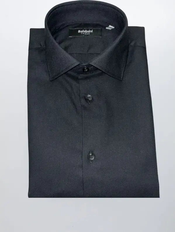 Black Cotton Men Shirt