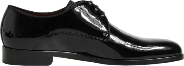 Black Calfskin Leather Derby Dress Shoes