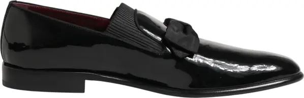 Black Leather Slip On Dress Men Loafers Shoes