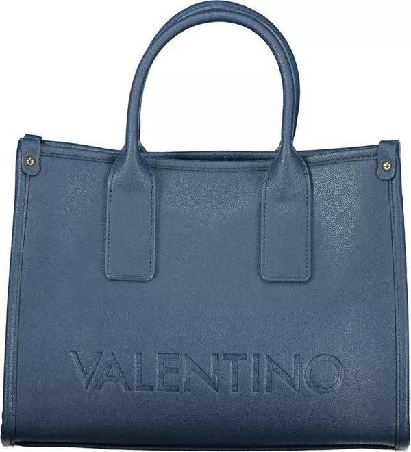 Blue Polyurethane Women's Bag