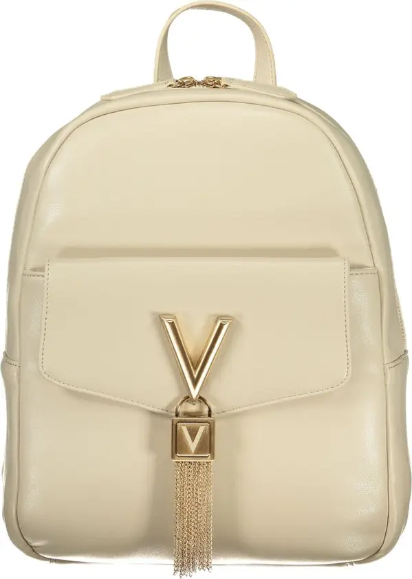 Beige Polyurethane Women's Backpack