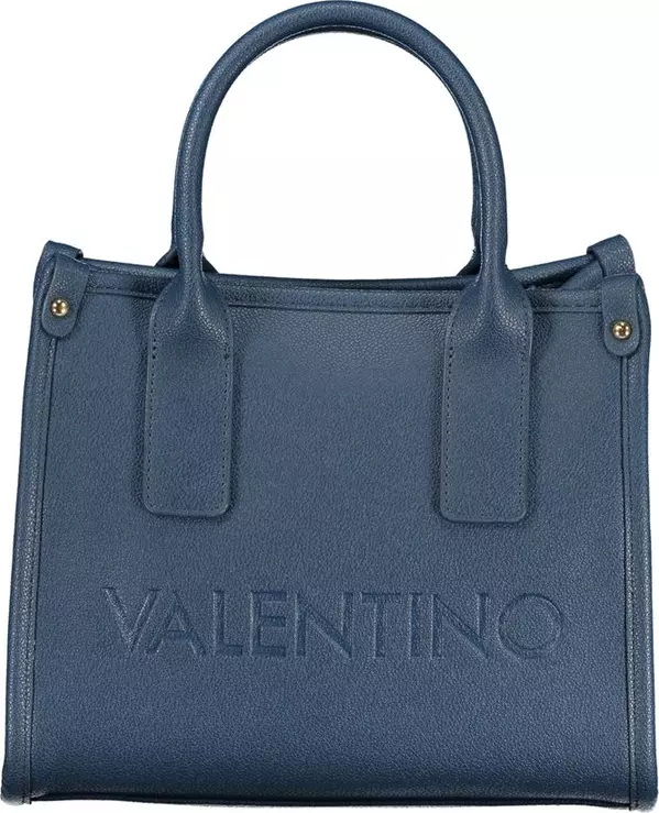 Blue Polyurethane Women's Bag