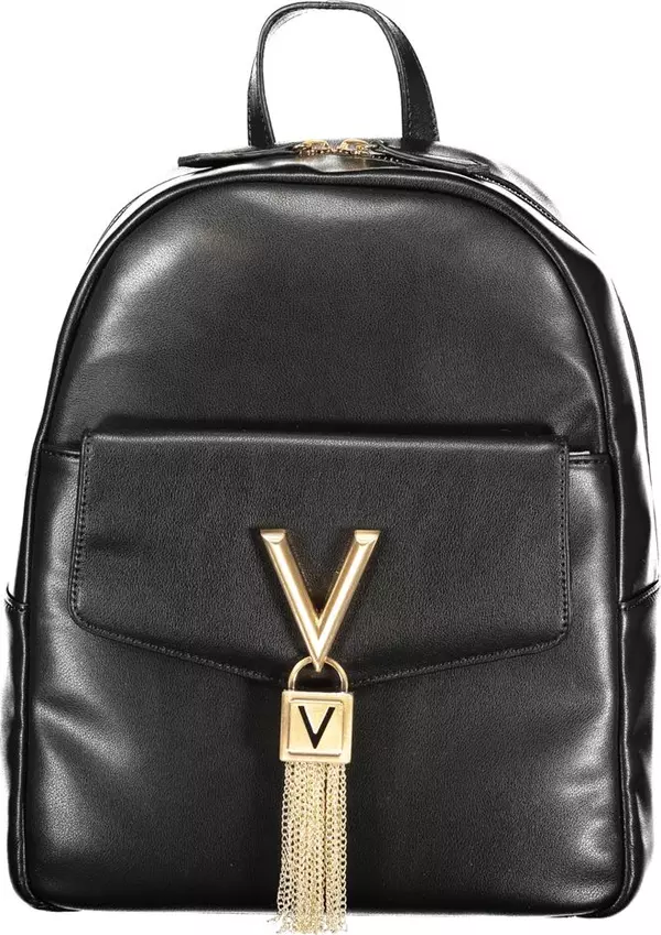 Black Polyurethane Women's Backpack