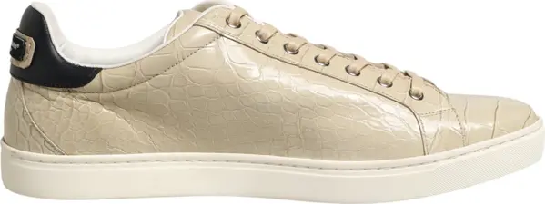 Beige London Low Top Leather Sneakers Shoes