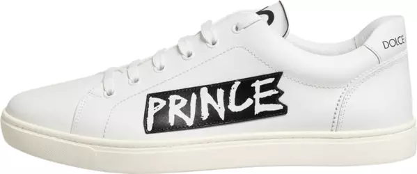 White Prince Leather Low Top Men Sneakers Shoes