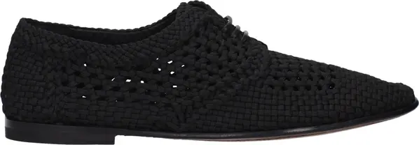 Black Fabric Oxfords And Derbies