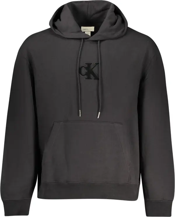 Black Cotton Men's Hooded Sweatshirt