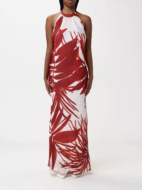 Red Silk Casual Dress