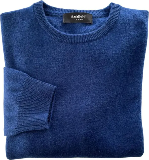 Blue Cashmere Men Sweater