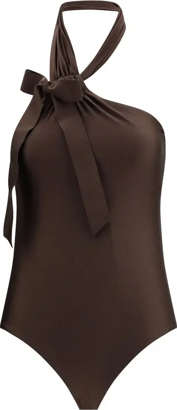 Brown Polyamide One-Piece Swimsuit