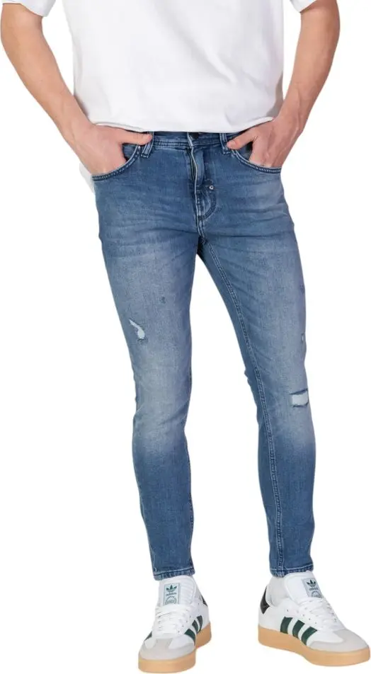 Blue Cotton Skinny Jeans