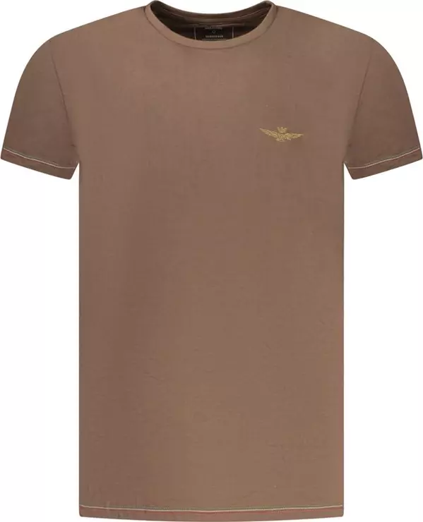 Marrone Cotton Men T-Shirt