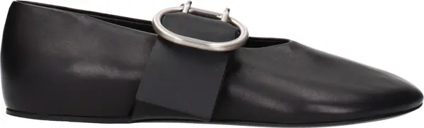 Black Leather Ballet Flats