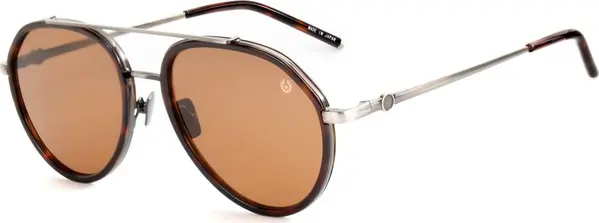 Brown Stainless Steel Sunglasses