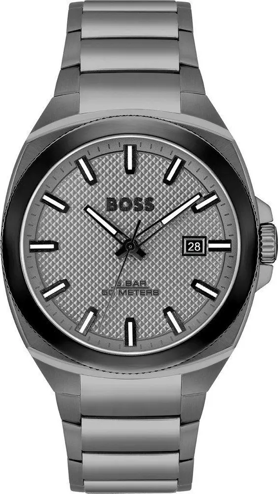 Gray Stainless Steel Dress Watch