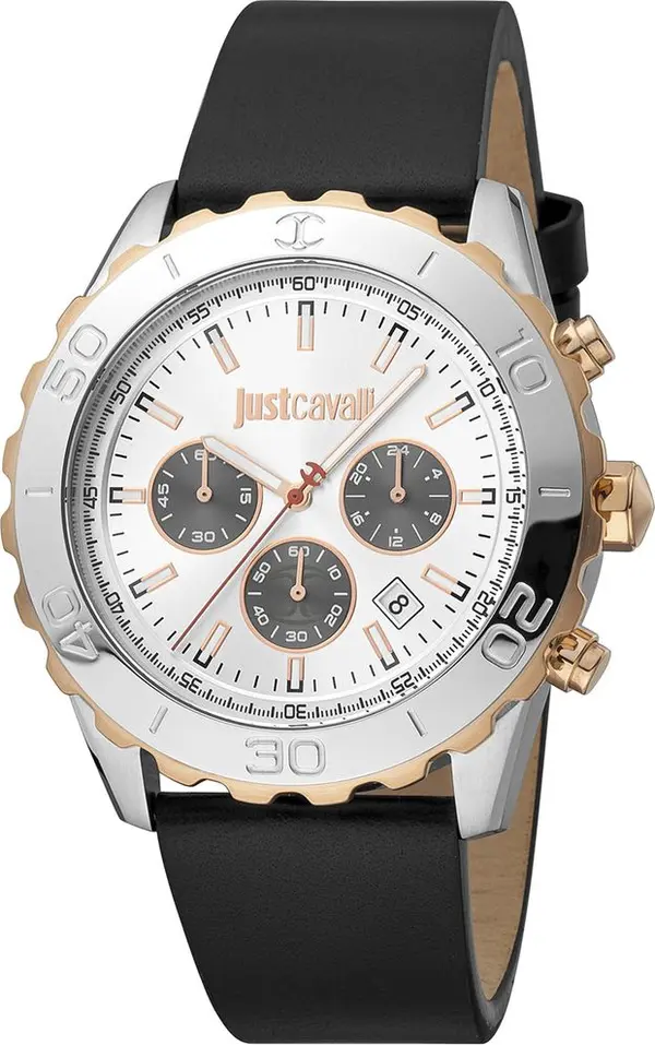 Black Leather Bracelet Watch