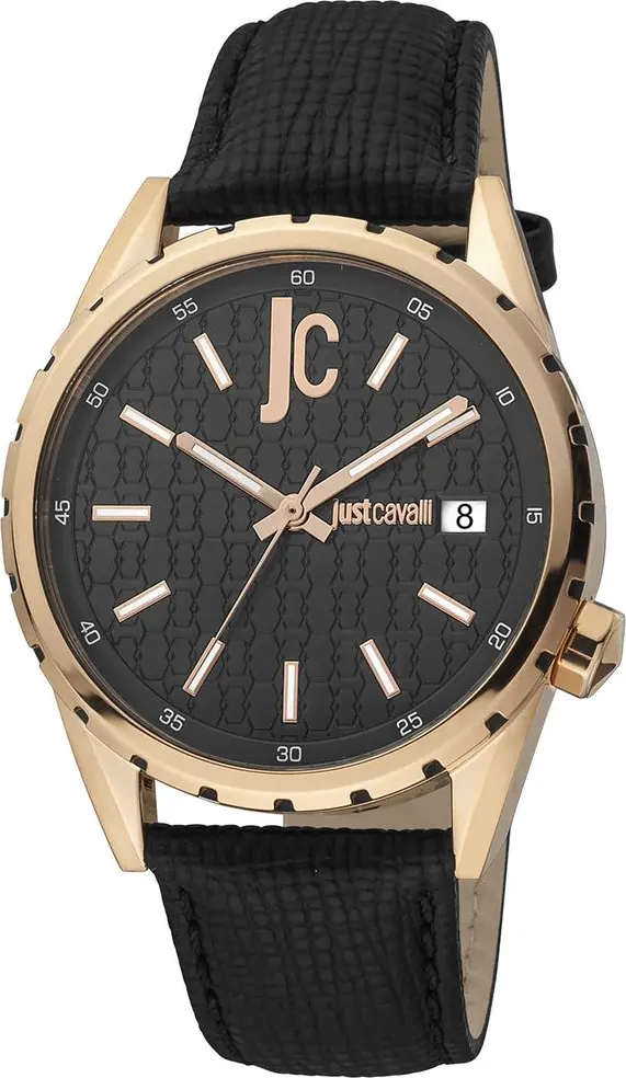 Black Leather Dress Watch