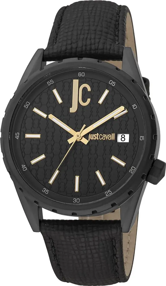 Black Leather Dress Watch