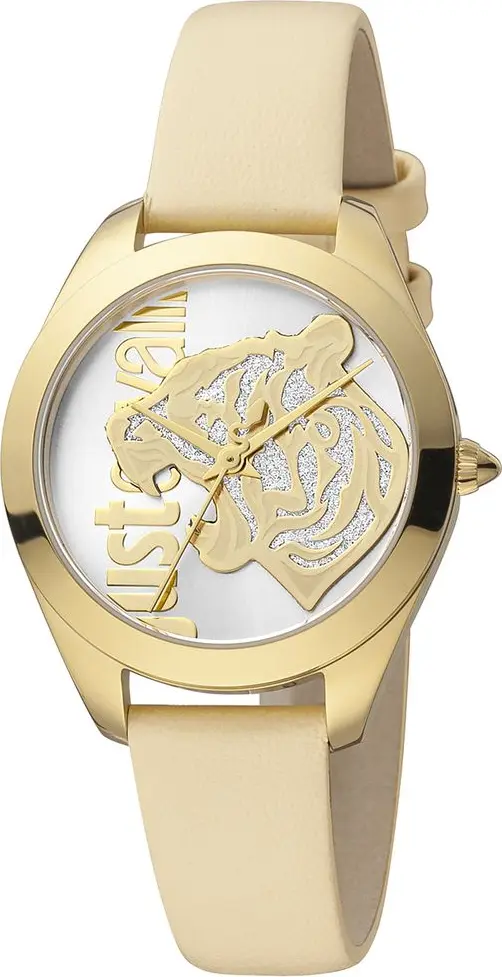 Beige Leather Dress Watch