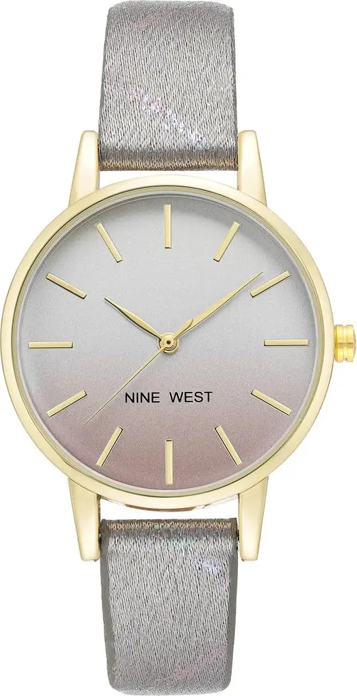 Gray Leather Dress Watch