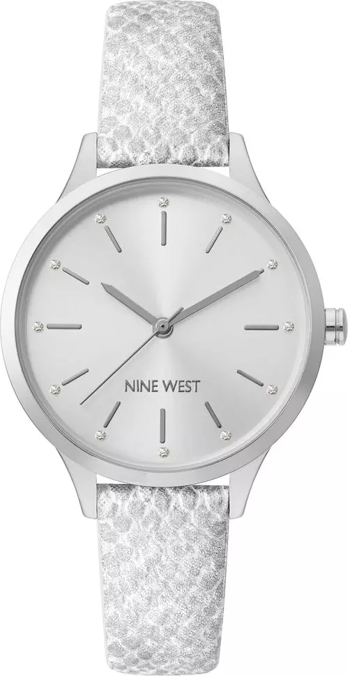 Gray Leather Dress Watch