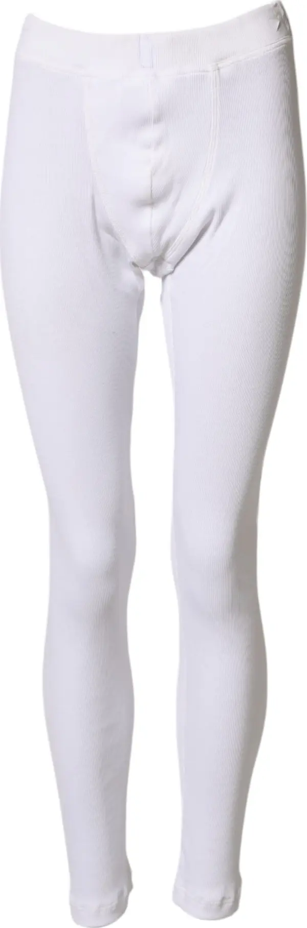 White Cotton Mid Waist Tights Leggings Pants