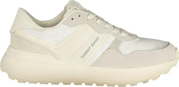 White Polyurethane Women Sneaker