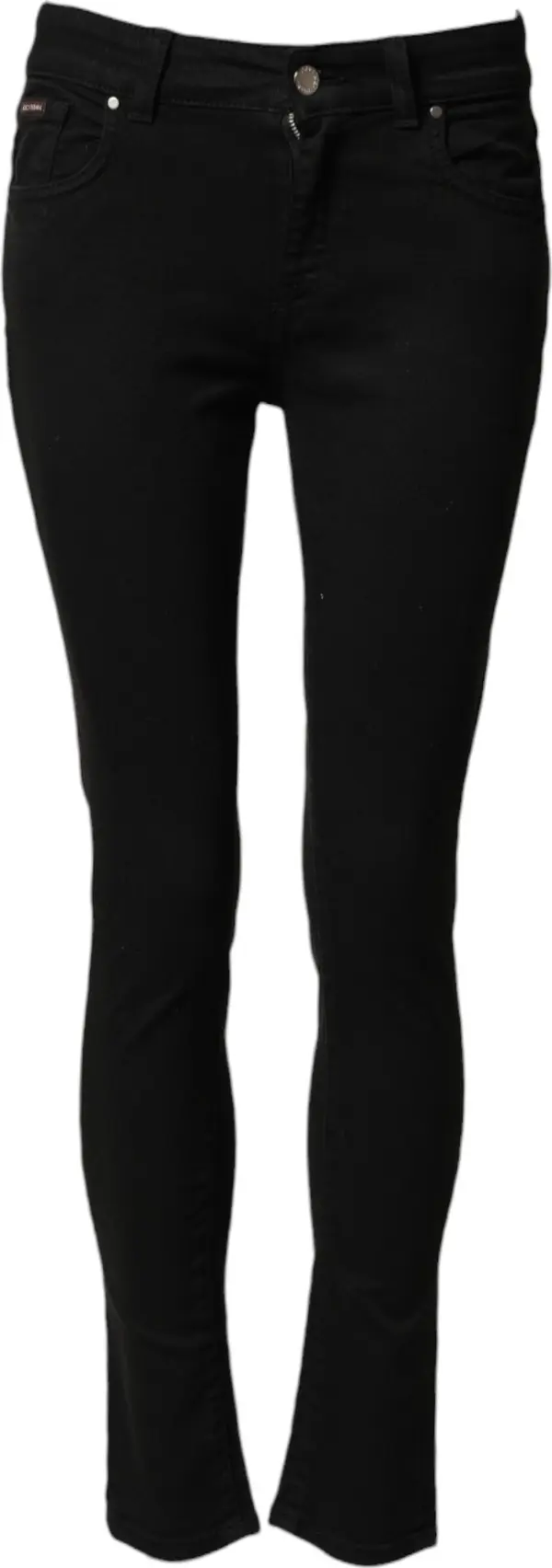 Black Cotton Skinny Mid Waist Denim Jeans