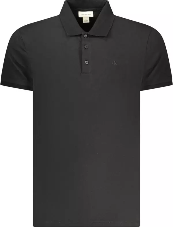 Black Cotton Men Polo Shirt