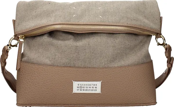 Beige Fabric Shoulder Bag