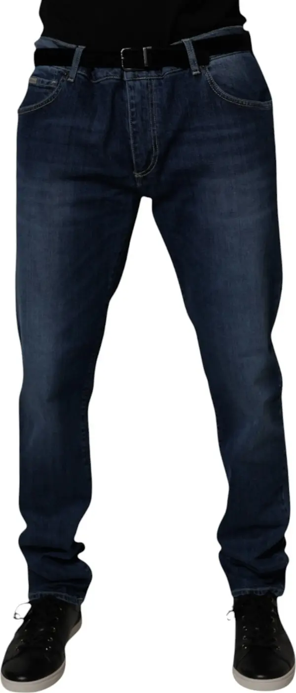 Blue Washed Cotton Stretch SkinnyDenim Jeans