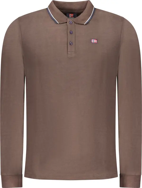 Marrone Cotton Men Polo-Shirt