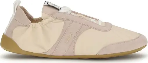 Beige Nylon Athletic Sneakers