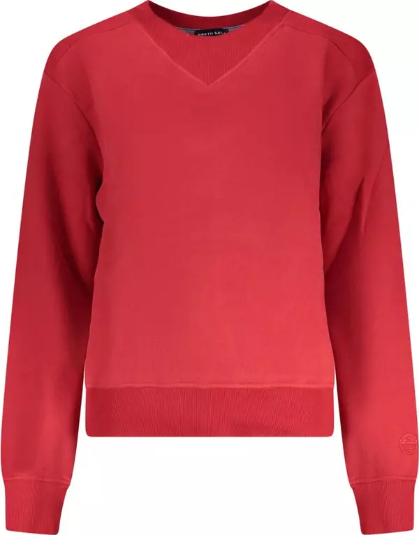Red Cotton Women Sweatshirt