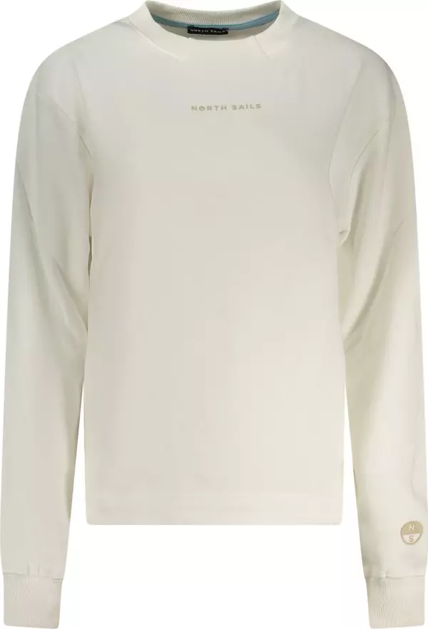 White Cotton Women Sweatshirt