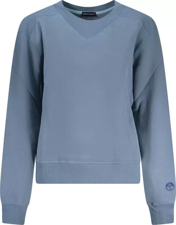 Blue Cotton Women Sweater