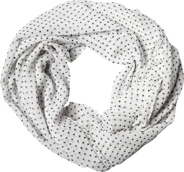 White Polka Dot Polyester Shawl Scarf