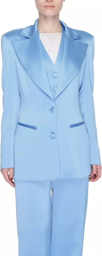 Blue Polyester Blazer