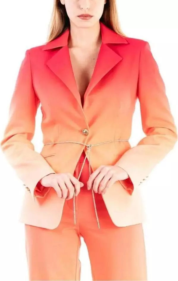 Orange Polyester Blazer