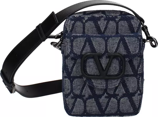 Blue Fabric Crossbody Bag