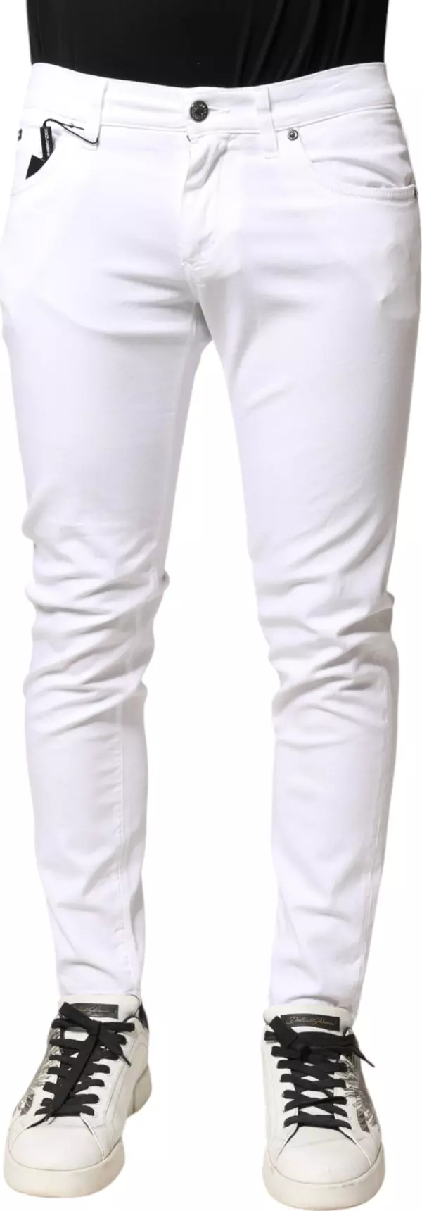 White Cotton Stretch Skinny Denim Men Jeans
