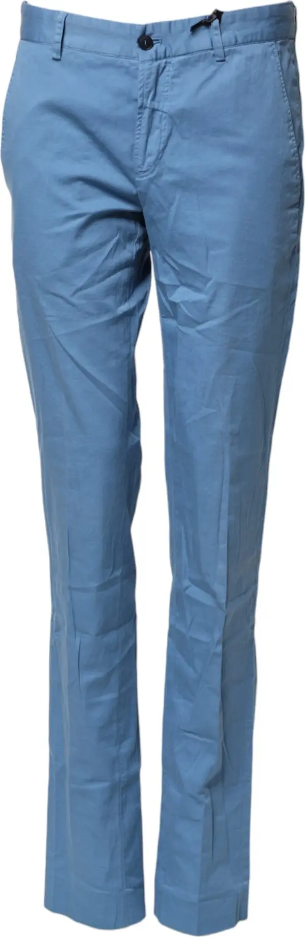 Blue Cotton Mid Waist Straight Men Denim Jeans