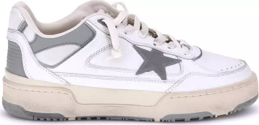 Gray Calf Leather Bos Taurus Chunky Sneakers