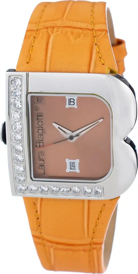 Orange Leather Dress Watch